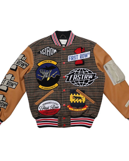 All Over Logo Multi Patches Varsity Jacket