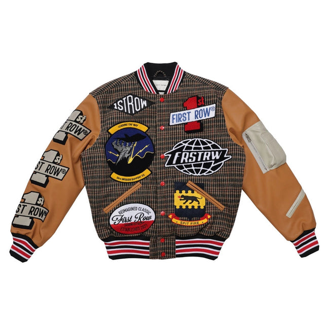 All Over Logo Multi Patches Varsity Jacket