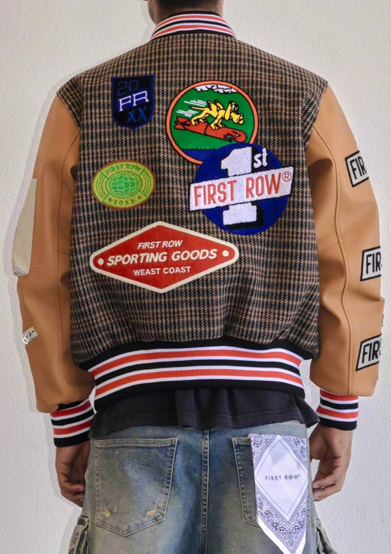 All Over Logo Multi Patches Varsity Jacket