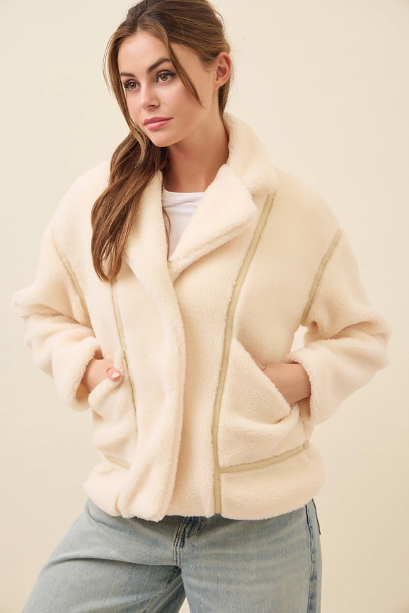 All She Needs Cozy Sherpa Jacket CREAM