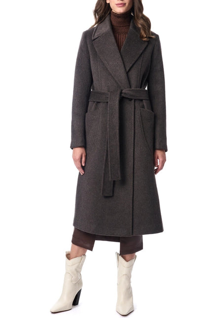 Alpaca Look Wool Coat  Dark Oak