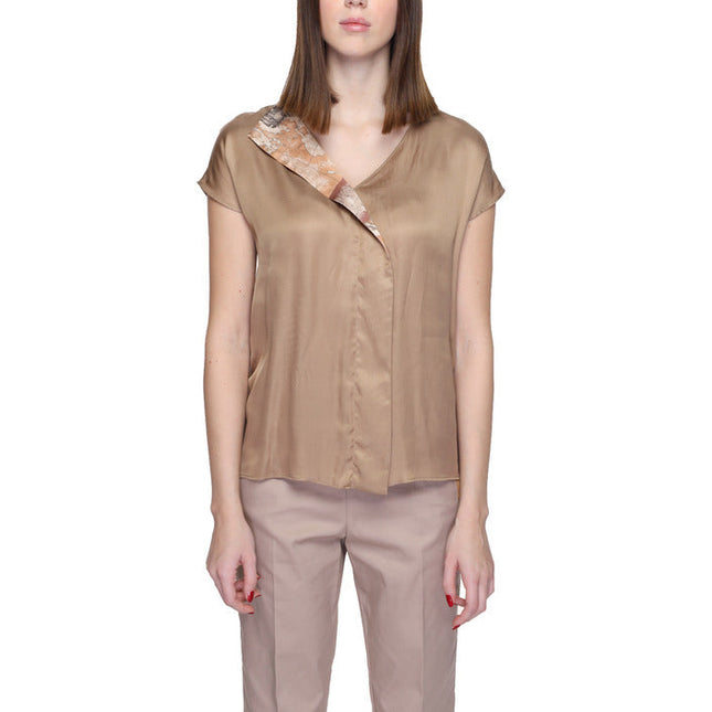 Alviero Martini Prima Classe Women Blouse-Clothing Blouse-Alviero Martini Prima Classe-beige-40-Urbanheer