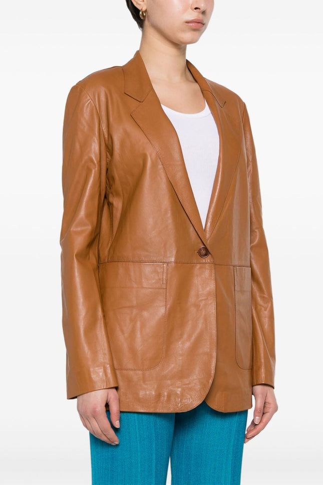 Alysi Jackets Leather Brown