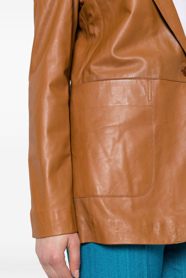 Alysi Jackets Leather Brown
