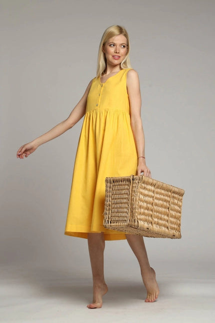 Amalfi Sleeveless Loose Linen Dress