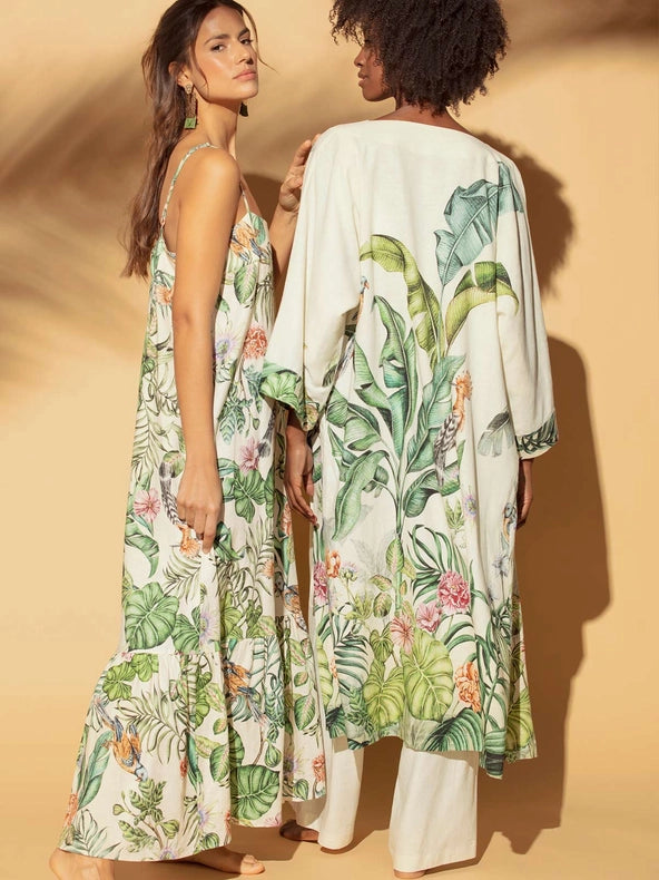 Amazonia Linen Long Kimono