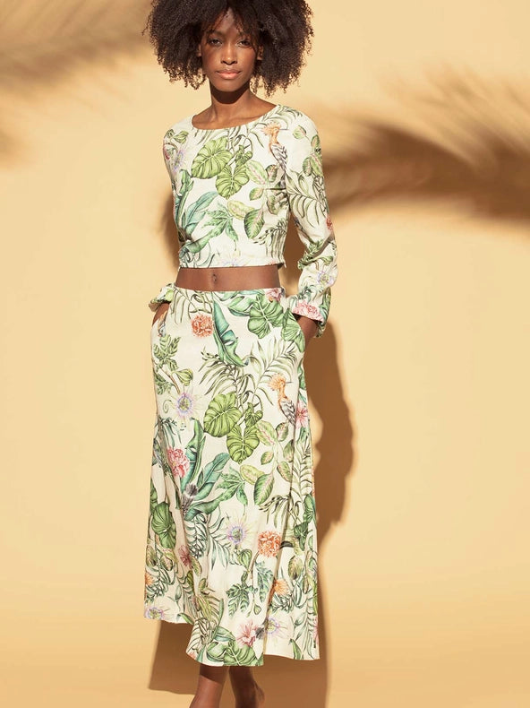 Amazonia Linen Long Skirt