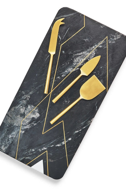 Ambrosia Marble Serving Board with Knives