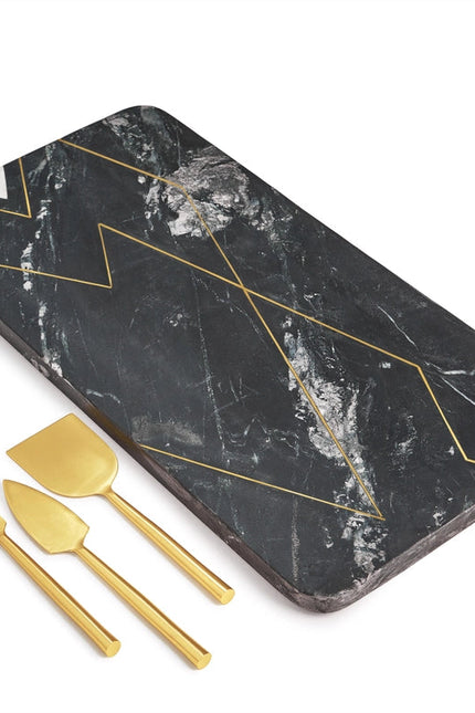 Ambrosia Marble Serving Board with Knives