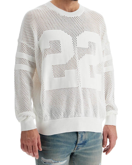 Amiri neck perforated knit sweater