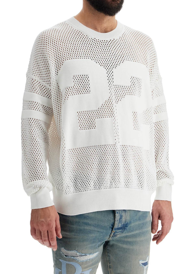 Amiri neck perforated knit sweater