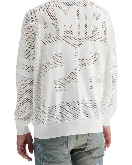 Amiri neck perforated knit sweater