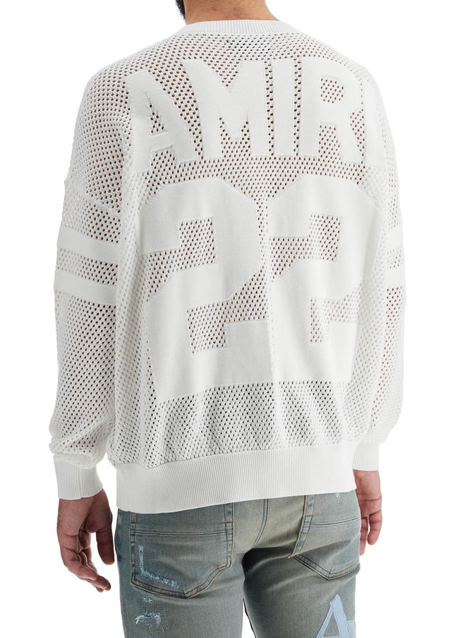 Amiri neck perforated knit sweater