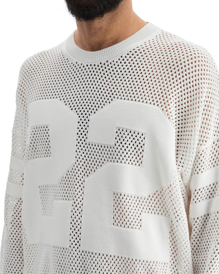 Amiri neck perforated knit sweater