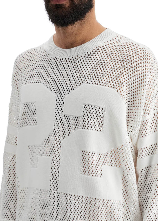 Amiri neck perforated knit sweater