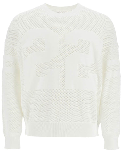 Amiri neck perforated knit sweater