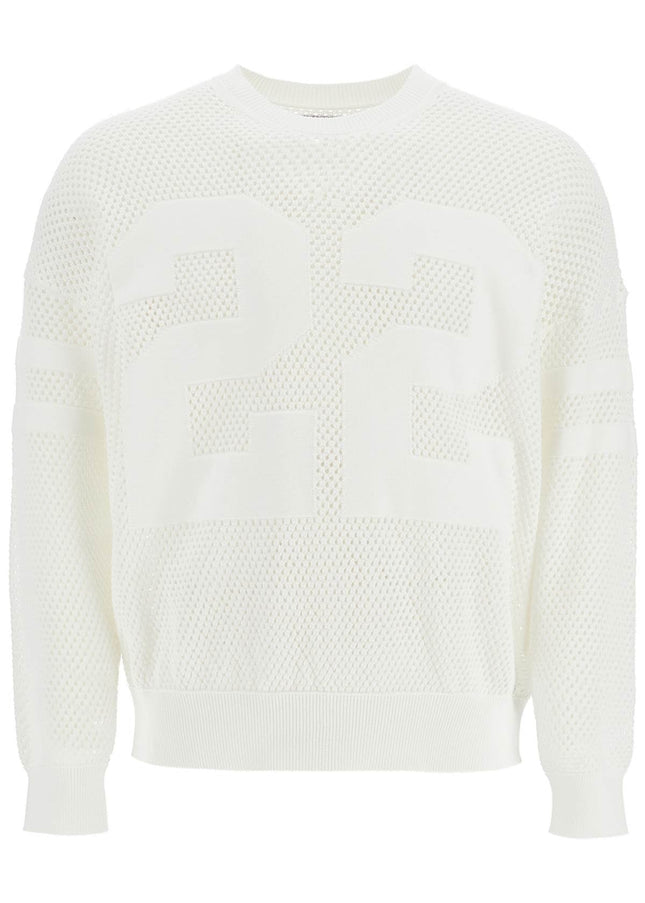 Amiri neck perforated knit sweater