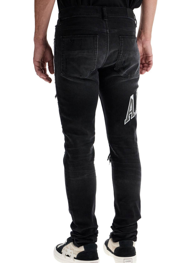 Amiri skinny jeans with varsity logo