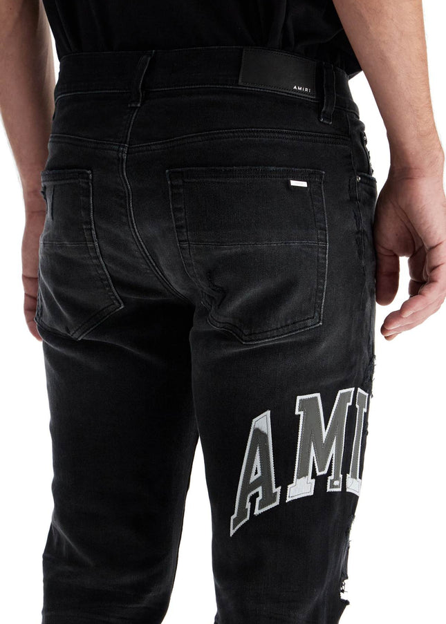 Amiri skinny jeans with varsity logo