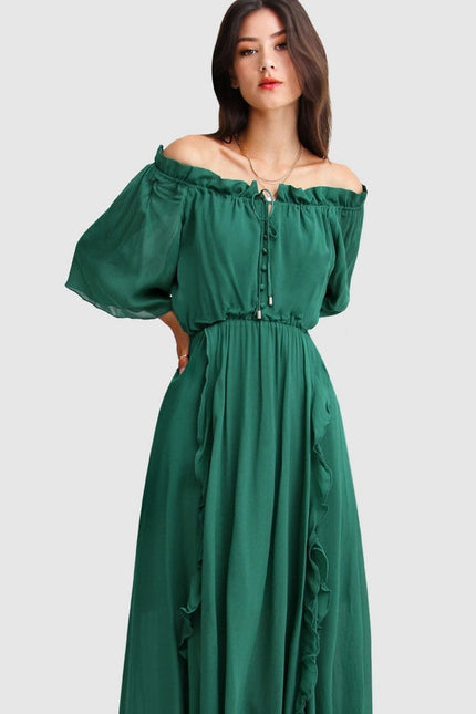 Amour Amour Ruffled Midi Dress