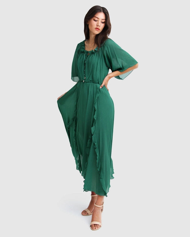 Amour Amour Ruffled Midi Dress