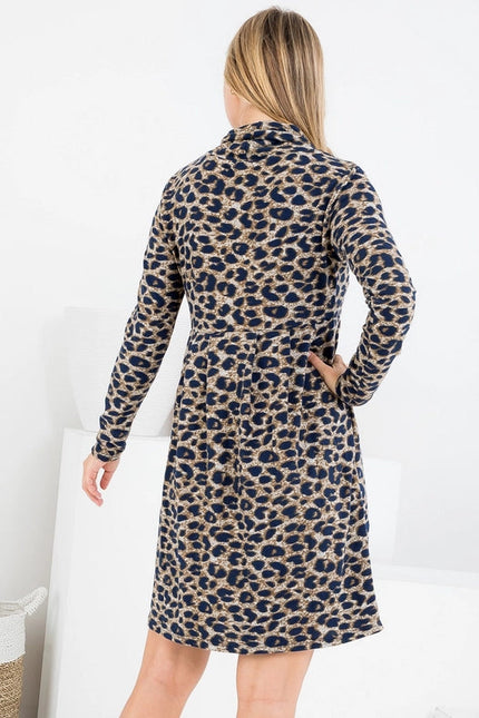 Animal Skin Print Winter Tunic Dress