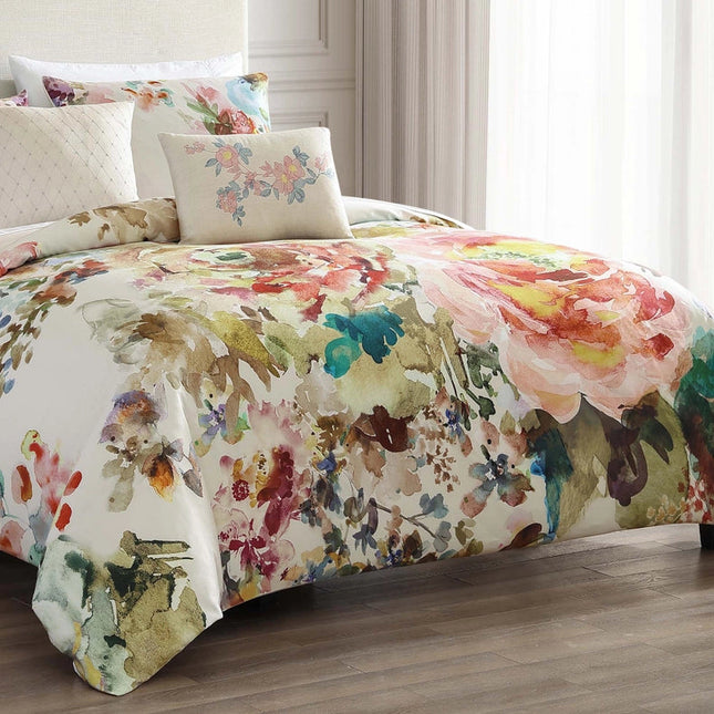 Antique Flowers 100% Cotton 5-Piece Reversible Comforter Set