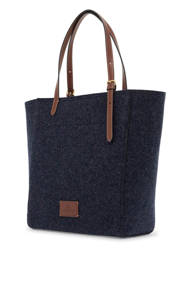 Anya Hindmarch felt tote bag with eyes design - Blue