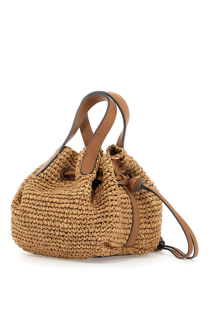 Anya Hindmarch mini raffia bucket bag - Brown