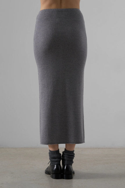 Arielle Cashmere Blend Tube Knitted Skirt (Plain)