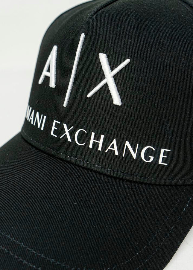 Armani Exchange Black Cotton Hats & Cap