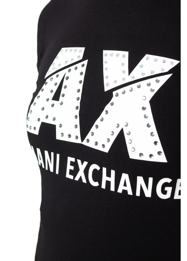 Armani Exchange Black Cotton Tops & T-Shirt