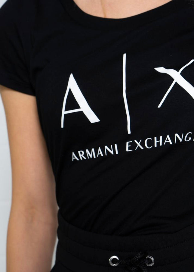 Armani Exchange Black Cotton Tops & T-Shirt