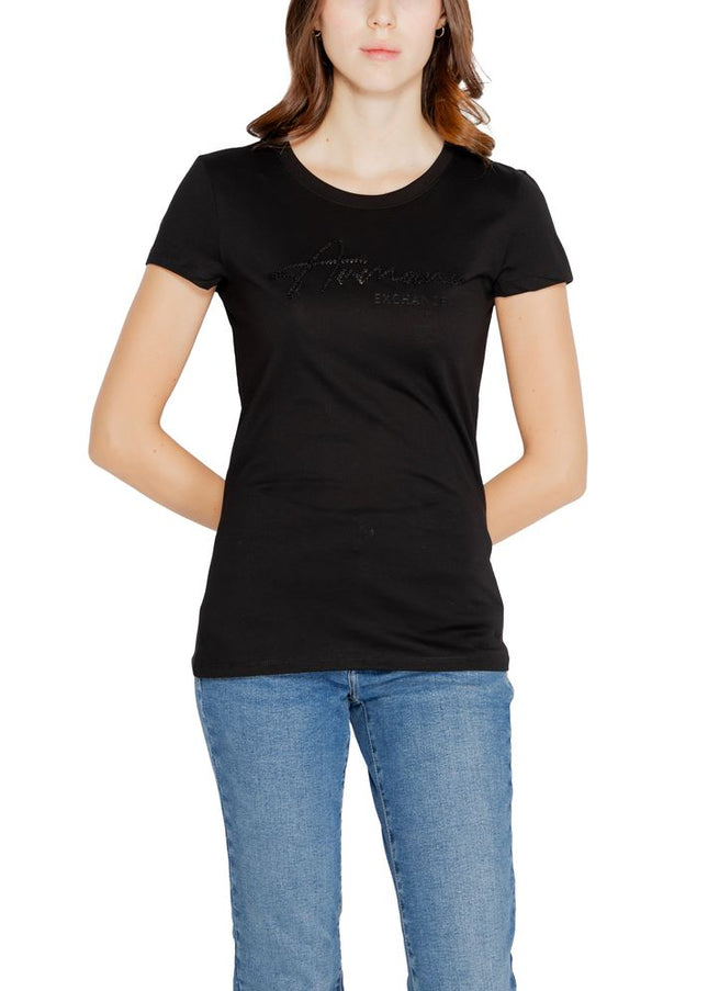 Armani Exchange Black Cotton Tops & T-Shirt