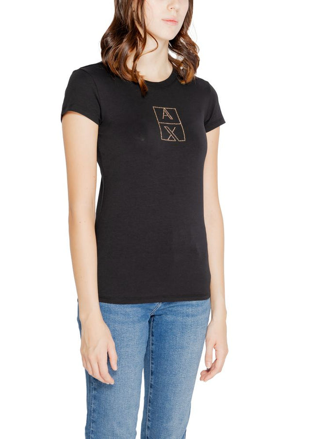 Armani Exchange Black Cotton Tops & T-Shirt