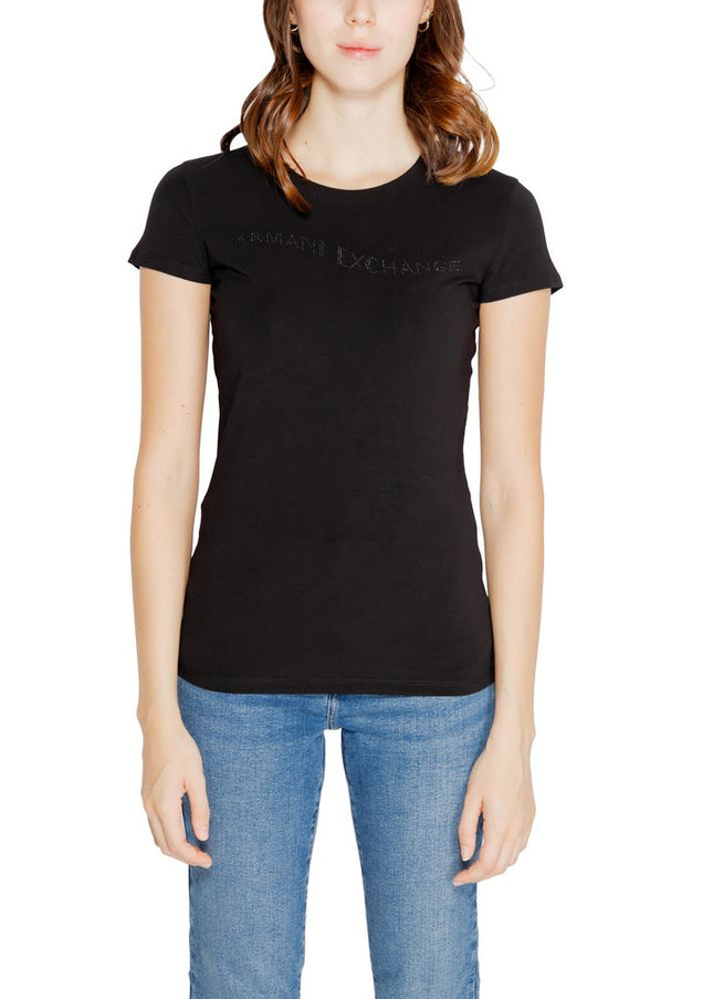 Armani Exchange Black Cotton Tops & T-Shirt