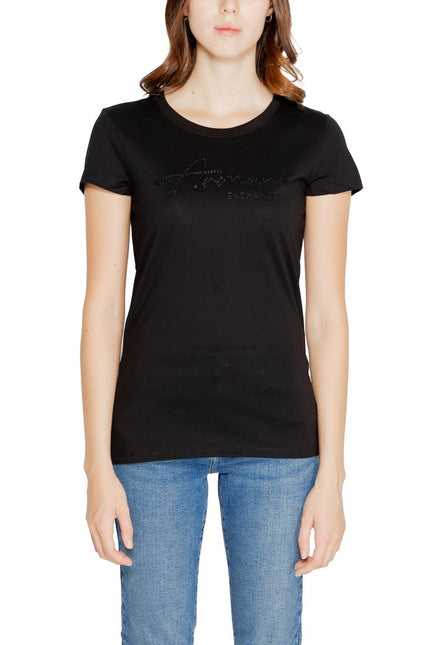 Armani Exchange Black Cotton Tops & T-Shirt