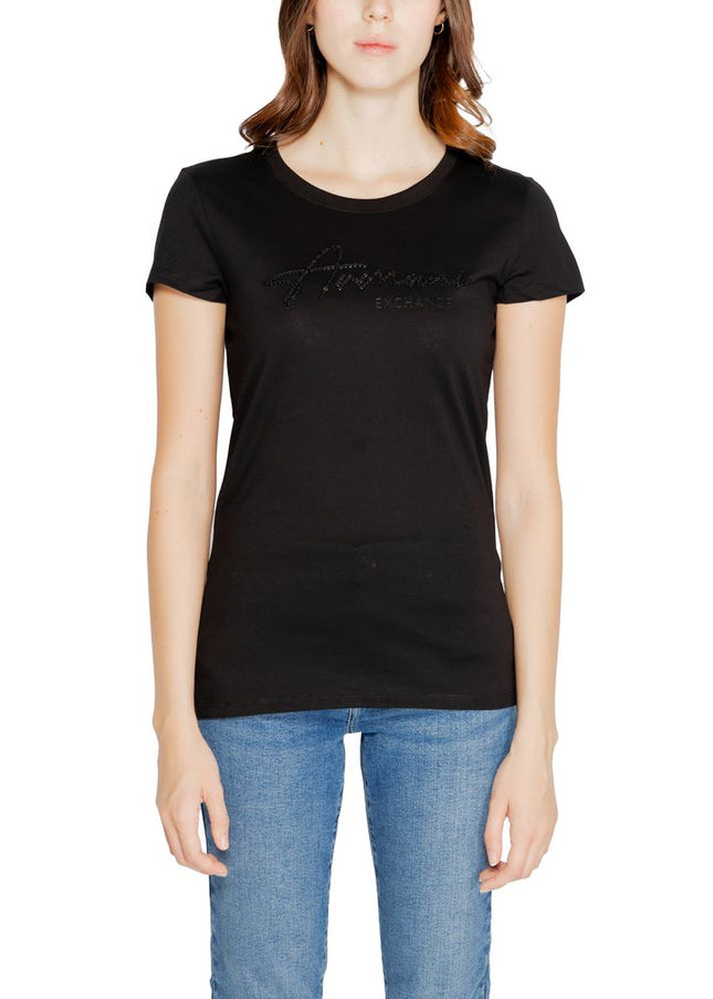 Armani Exchange Black Cotton Tops & T-Shirt