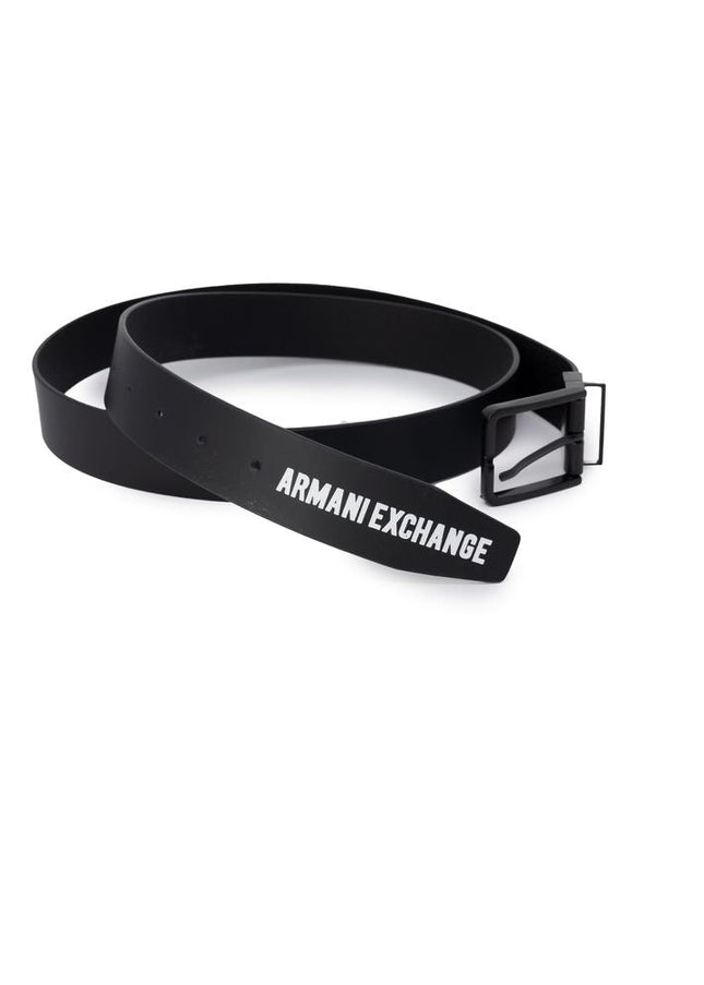 Armani Exchange Black Leather Belt