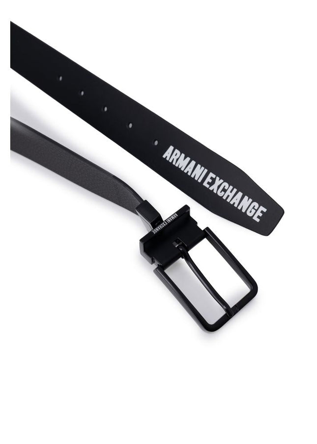 Armani Exchange Black Leather Belt