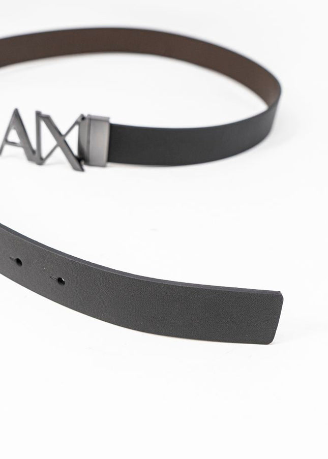 Armani Exchange Black Leather Belt