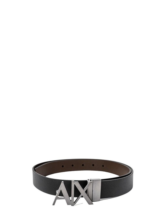 Armani Exchange Black Leather Belt