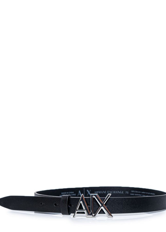 Armani Exchange Black Leather Belt