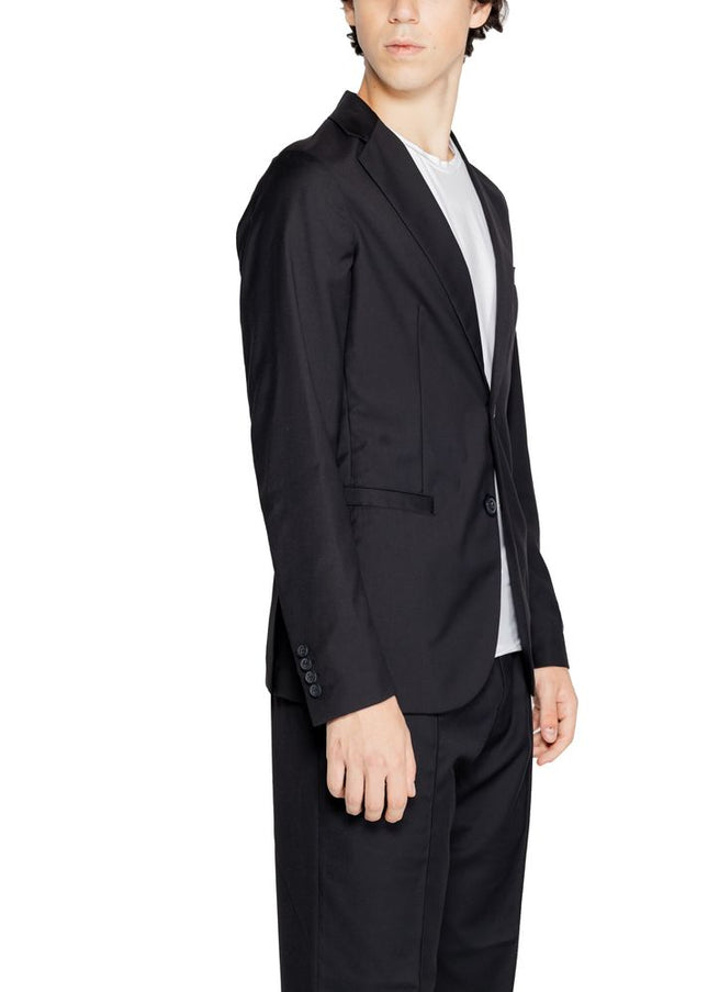 Armani Exchange Black Polyester Blazer