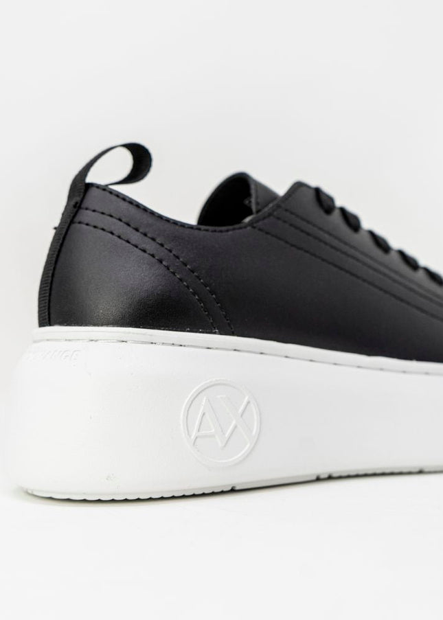 Armani Exchange Black Synthetic Leather Sneaker