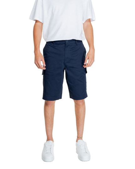 Armani Exchange Blue Cotton Short