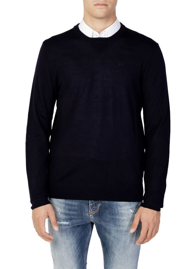 Armani Exchange Blue Wool T-Shirt