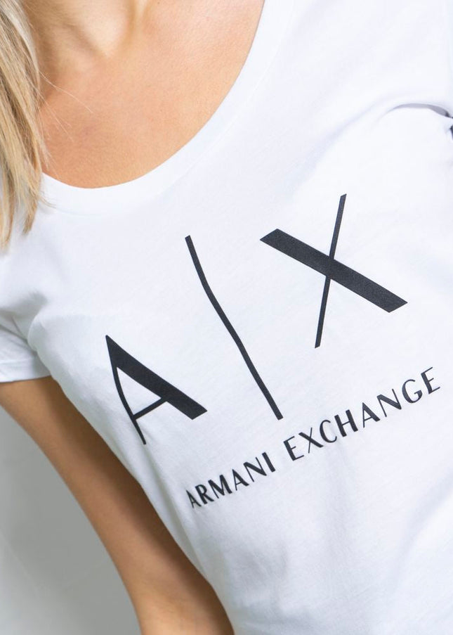 Armani Exchange White Cotton Tops & T-Shirt