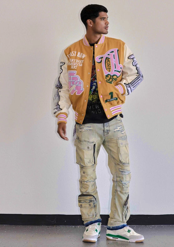 Art League Multi Patches Varsity Jacket Men