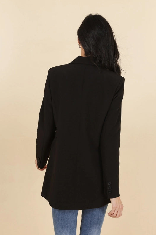 Asymmetric Plain Jacket Black